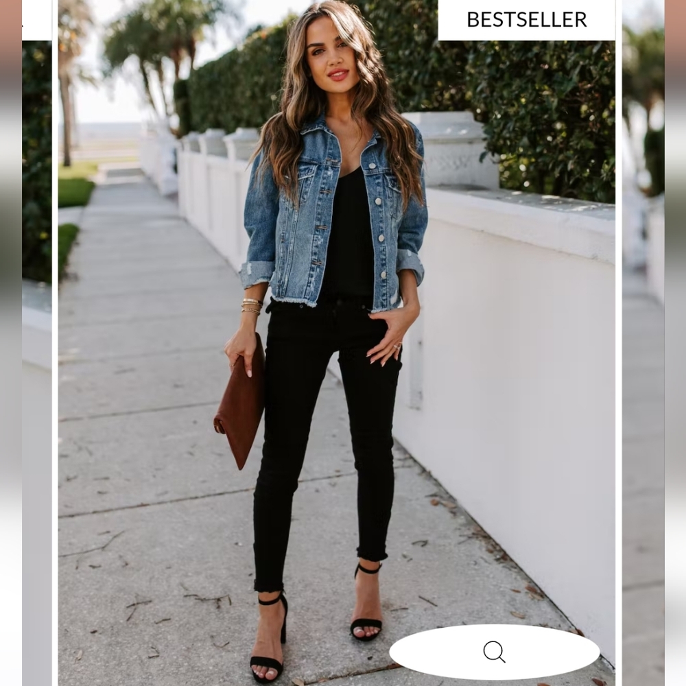 Night Rider Pocketed Distressed Denim Jacket
